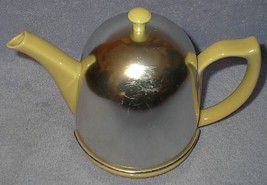 Vintage Yellow Art Deco Hall Teapot Tea Pot with Aluminum Heat Cozy - £39.29 GBP
