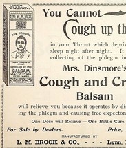 1895 Brock Dinsmore Cough Croup Quack Medicine Victorian Balsam Advertis... - £15.46 GBP