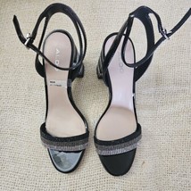 Aldo CARERITH black Patent  and RHINESTONES Ankle Wrap shoes. Sz 7.5 M - $30.30