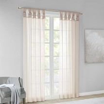 Madison Park DIY Twisted Tab Sheer Window Curtain Panel Pair Voile Privacy Drape - £21.97 GBP