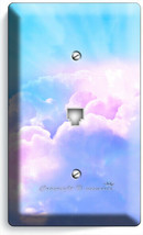 Blue Sky Pink Blue Clouds Phone Telephone Cover Plate Infant Baby Nursery Room - $12.08