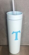 Modern Expressions BLUE Tumbler With Straw- letter T - $8.26