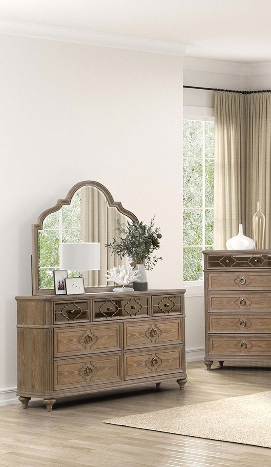 Rustic Oak Dresser: Contemporary 1-Pc Bedroom Furniture with Mirror Item image 5