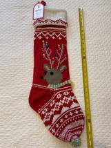 2017 POTTERY BARN KIDS Red Reindeer Merry &amp; Bright Christmas Stocking - NOS - $37.95