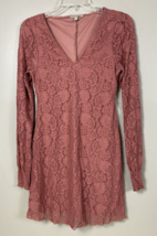 Wonderly Floral Lace A-line Long Sleeve Dress Rose Pink X-Small - £13.53 GBP