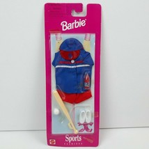 Vintage Barbie Baseball Red Blue Bat Cap Outfit Sports Fashion Doll Clothes - £16.07 GBP