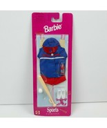 Vintage Barbie Baseball Red Blue Bat Cap Outfit Sports Fashion Doll Clothes - £15.66 GBP