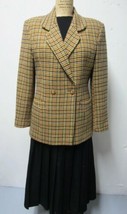 Vintage Alexon Made England Houndstooth Wool Jacket Tattersall 10 Med 36&quot; Chest - £23.97 GBP