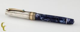 Omas Celluloid Paragon Blue Royale Rollerball Pen w/ Stainless Steel Cap - $1,692.90