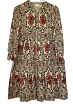 A Loves A Dress Vintage Floral Cottagecore Button Front Shirt Dress Boho Jr L - £27.16 GBP