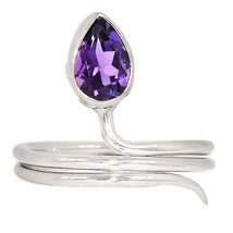 Amethyst Gemstone 925 Silver Ring Handmade Jewelry Ring Birthday Gift For Her - £5.78 GBP