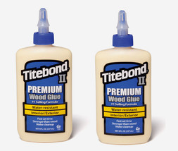 2~ Titebond II PREMIUM WOOD GLUE 8 oz. Cream Water-Resist Interior/Exter... - £31.31 GBP