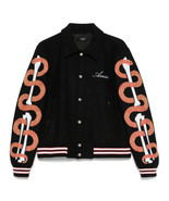 DSharks “Amiri Serpent Sleeve” Varsity Jacket – Black with Red Snake Emb... - €205,99 EUR