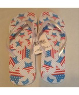 July 4th flip flops shoes Size 5/6 patriotic USA flag thongs sandals Lad... - £6.04 GBP