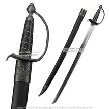 35" Classic Caribbean Pirate Cutlass Sword Bow Guard with Skull Scabbard - $65.32