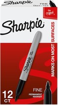 Fine Point, Black, 12 Count Sharpie Permanent Markers. - $23.97