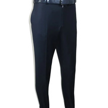 Men's MONO Turkey Slacks 100% Wool Plain Front Slim Fit 2502-02 Navy Blue image 4