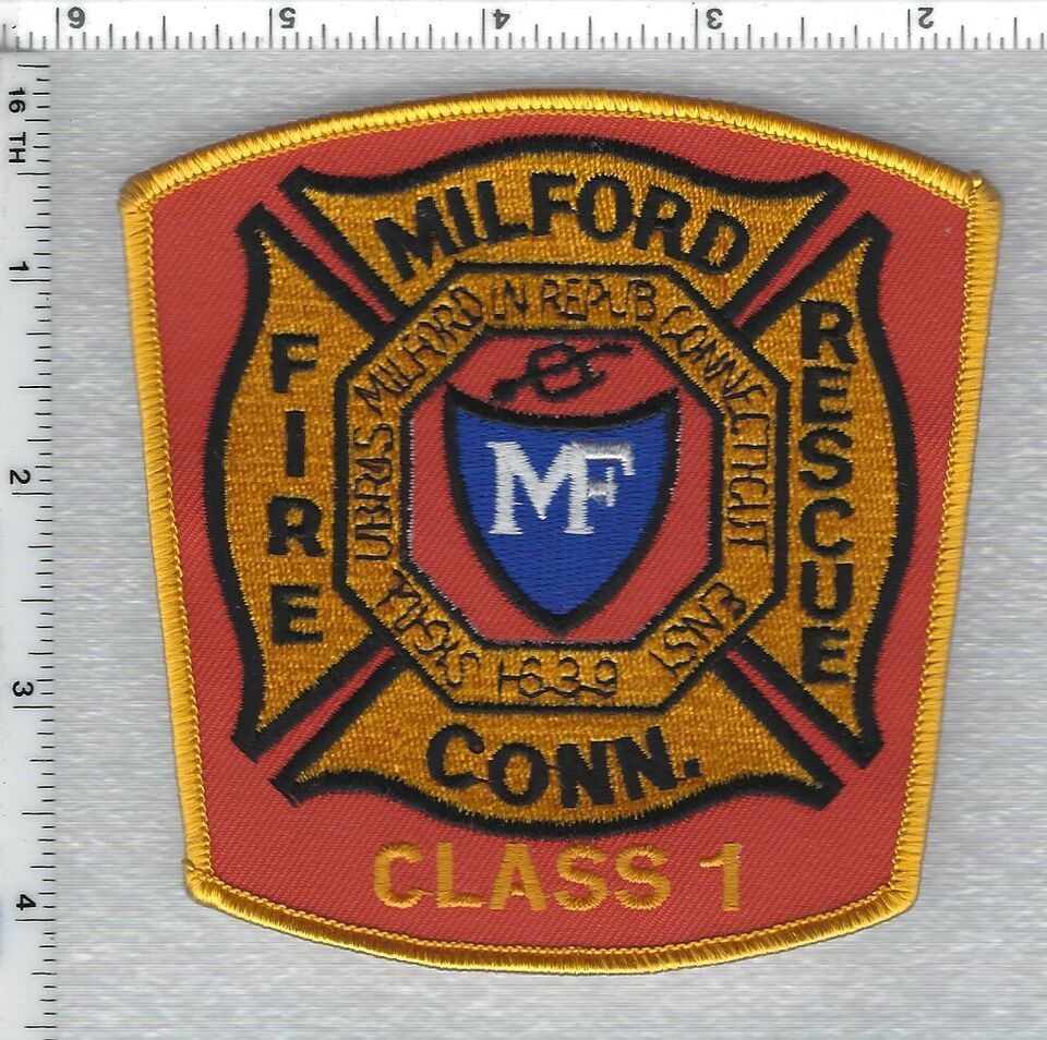 Milford Fire Rescue (Connecticut) Class 1 larger Shoulder Patch - $23.33