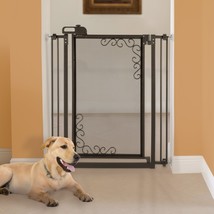 Richell Tall One-Touch Metal Mesh Pet Gate in Antique Bronze - £594.69 GBP
