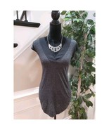 Banana Republic Women&#39;s Gray Linen V Neck Short Sleeve Casual Top Blouse... - $472.17 MXN