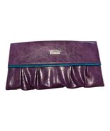 Miche Natalie Purple Faux Leather Clutch Shell Handbag Pleated Bottom Ap... - $16.20