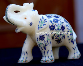 Antike Marmor-Elefant-Skulptur, Mikromosaik, Lapis-Edelstein-Inlay, Dekor,... - £483.30 GBP