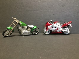 2 Played with Toy Motorcycles #MQ106 - $4.64