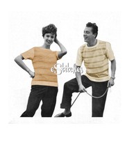 1950s Boyfriend and Girlfriend T-shirt Sweater - Knit pattern (PDF 4273) - £2.93 GBP