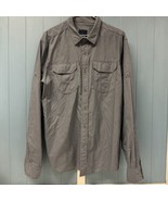 Prana Shirt Mens Size L Gray Blue Long Sleeve Button Down Front Gorpcore - $543.10 MXN