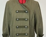 Women LRG Military Band Style Green Jacket Buttons Steampunk Double Brea... - £27.24 GBP