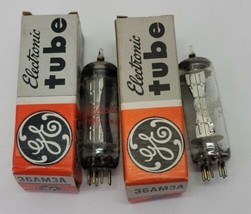 2 Vintage GE 36AM3A Vacuum Amp Electronic Tube Lot w/ Original Box USA R... - $48.37