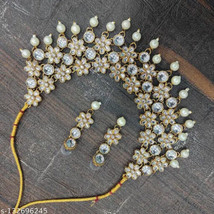 Kundan chokar necklace jewellery set for women/girls Kundan Earrings Party 2 - £15.72 GBP