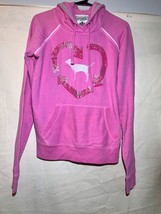 Victorias Secret Pink Hoodie SZ M Pink Logo A3 - $19.79