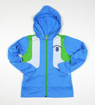 Vintage Nike Athletic Dept Girls Track Jacket Blue Green White  Age 10-12 M Hood - £10.07 GBP