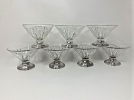 SET OF 7 VINTAGE STERLING SILVER BASED SHERBERT GLASSES BY LABEN 6 oz - $154.80
