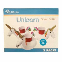 Unicorn Floating Blow Up Drink Rafts 3/box NWT - £9.05 GBP
