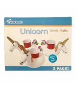 Unicorn Floating Blow Up Drink Rafts 3/box NWT - $11.30