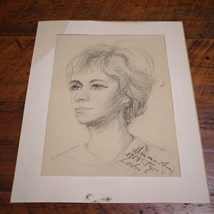 Vtg 1964 Original Charcoal Sketch Drawing of a Woman in Montmartre Paris... - £47.95 GBP