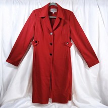 Julian Taylor New York Coat Womans Size 12 Red Long Lightweight Button U... - £14.24 GBP