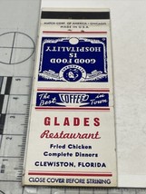 Front Strike Matchbook Cover  Glades Restaurant  Clewiston, FL  gmg  Uns... - $12.38