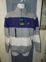 CHAPS Striped Classic-Fit Quarter-Zip Fleece Pullover Size M Men&#39;s NEW - £26.25 GBP