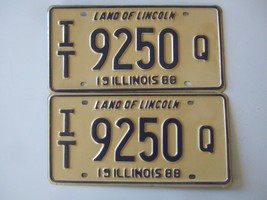 NEW  1988  ILLINOIS IN-TRANSIT VEHICLE LICENSE PLATE PAIR  ~ IT 9250 Q - $22.50
