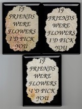 Set of 12 Friends Flowers Framed Sparkling Creations Refrigerator Magnet... - £19.12 GBP
