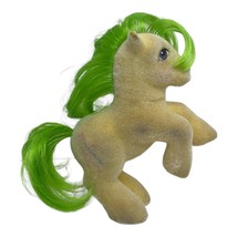 Vintage G1 My Little Pony So Soft Magic Star Flocked Toy Horse Lime Green Yellow - £9.57 GBP