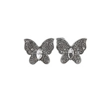 Butterfly Earrings New with Crystal Rhinestones Post Style - £10.15 GBP