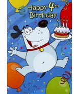Happy 4th Birthday - AGE 4 - Birthday Greeting Card - 01019 - $2.79