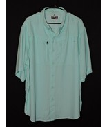 Habit Men&#39;s TS1283 Short Sleeve Travel Shirt Aruba Blue Nylon UPF Outdoo... - £17.57 GBP