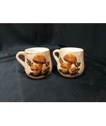 1970s Mid Century Modern Mushroom Ceramic Coffee Mug Cups Lot Of 2 - NO ... - $19.99