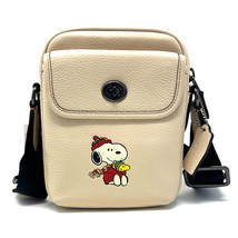 NWT Coach X Peanuts Heritage Leather Crossbody With Snoopy Motif - £121.58 GBP