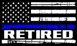 Thin Blue Line RETIRED Distressed Flag Exterior Window Decal REFLECTIVE - $3.95+